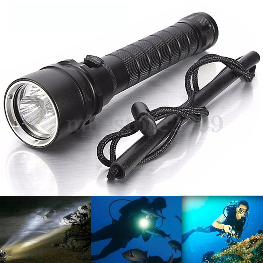 New Waterproof 50000LM 3x T6 LED Scuba ving Flashlight Underwater 100M Tor Without Battery