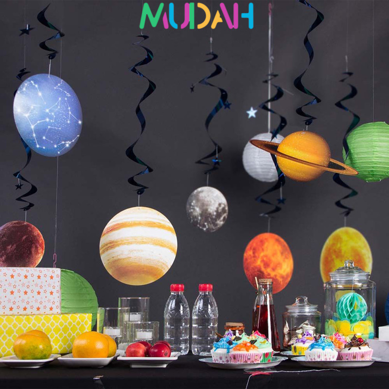 10pcs Bentuk Planet Bola Hiasan Kelaspesta/Hiasan Gantung Model Tata Surya