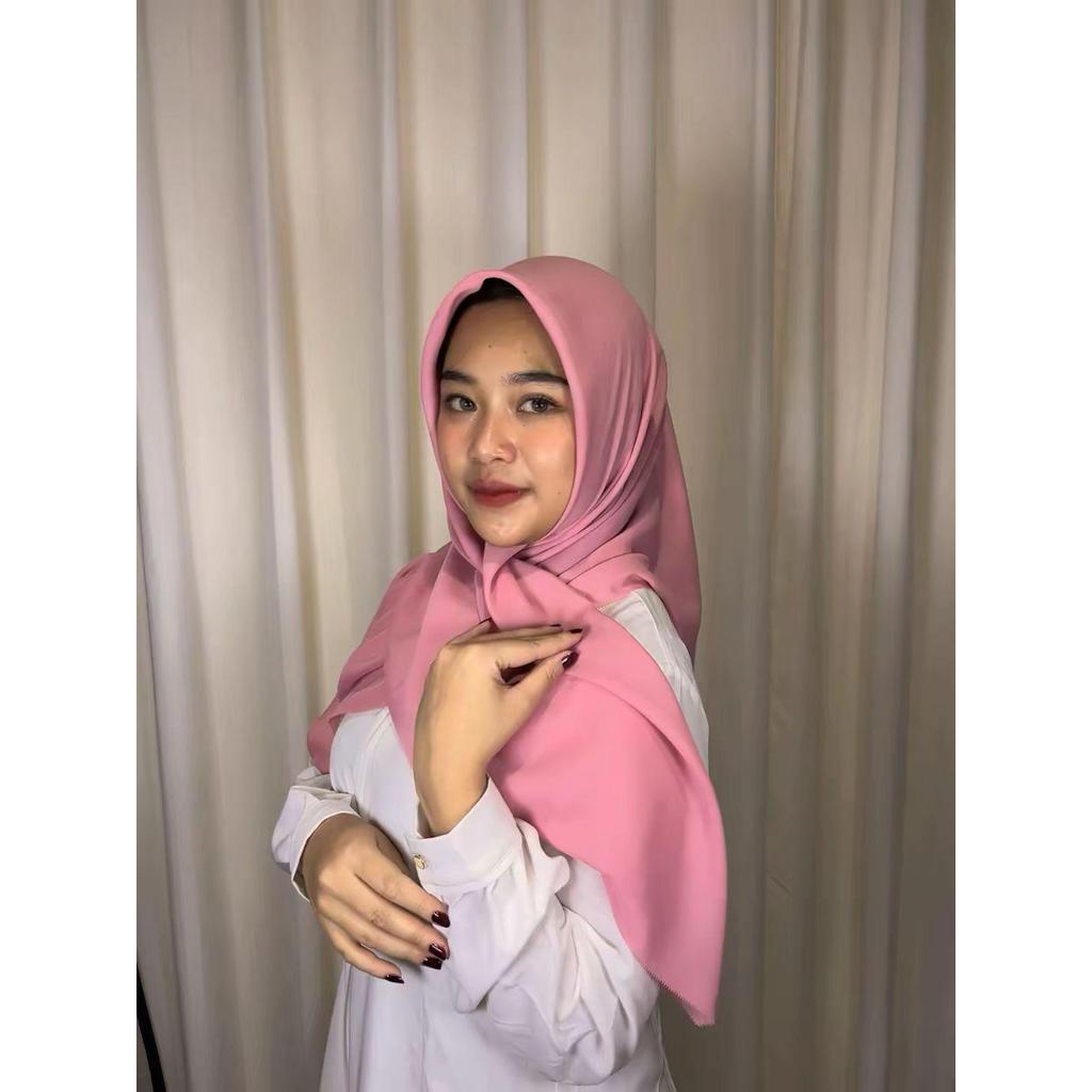 COD Jilbab Jenifa Segi Empat Voal Pink Polos 21 Pink Nude 00 Silver 12 Kerudung Wanita Muslim Elegan