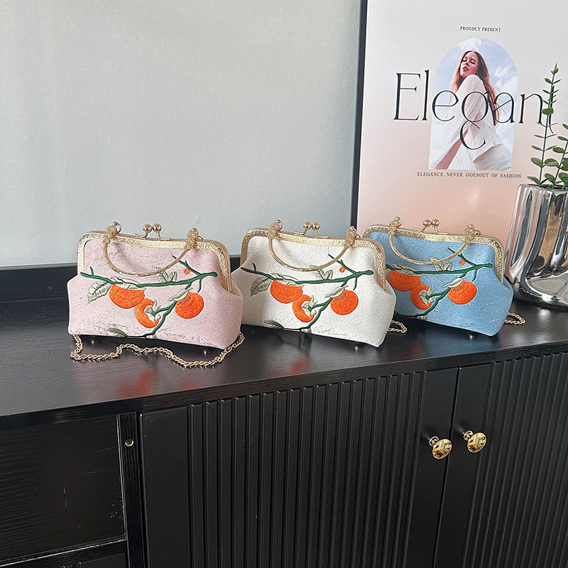 Tas Hanfu Elegan Bordir Gaya Cina Baru#Tas Cheongsam Genggam Gaya Kuno Cina