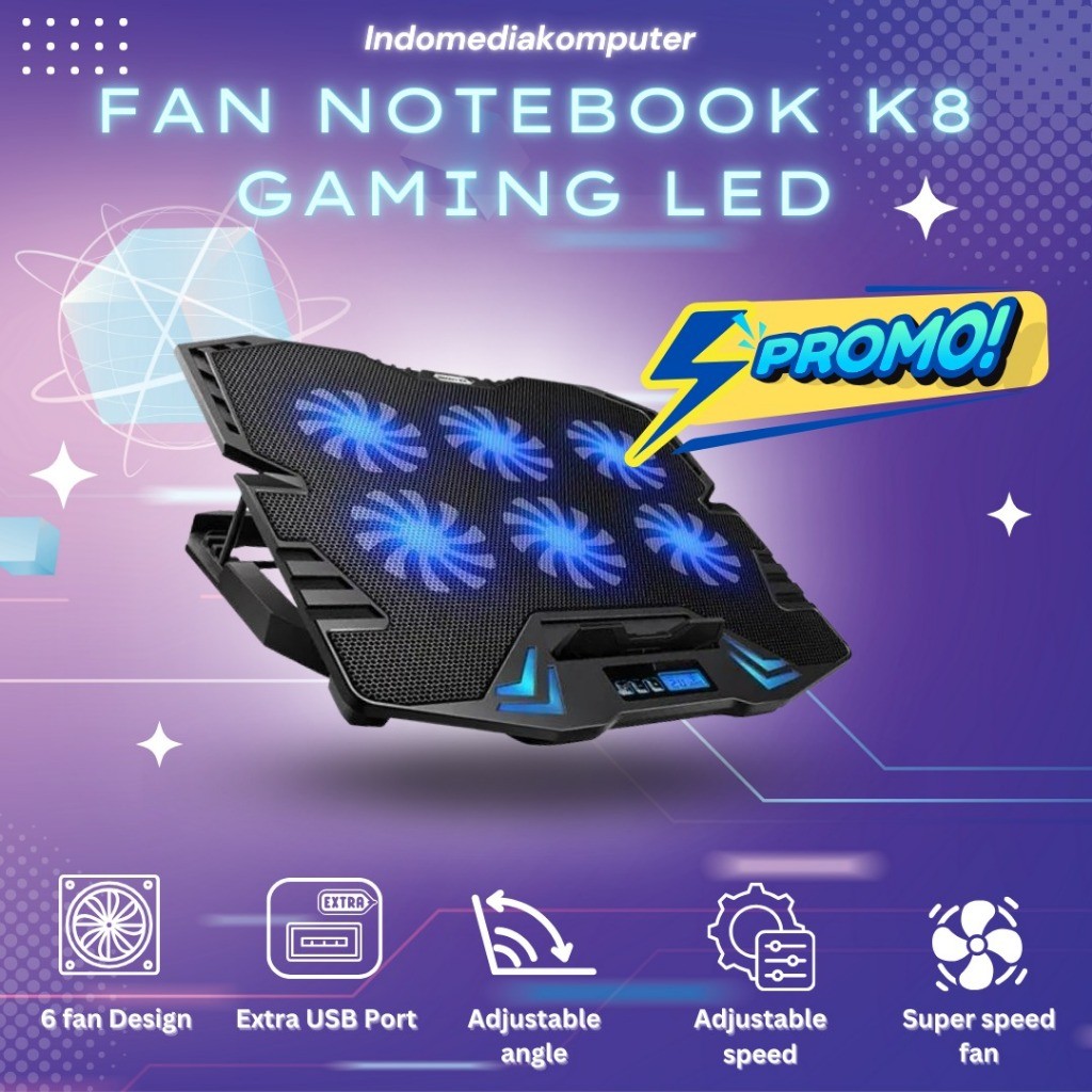 FAN NOTEBOOK K8 6 Fan Gaming Fan Notebook K8