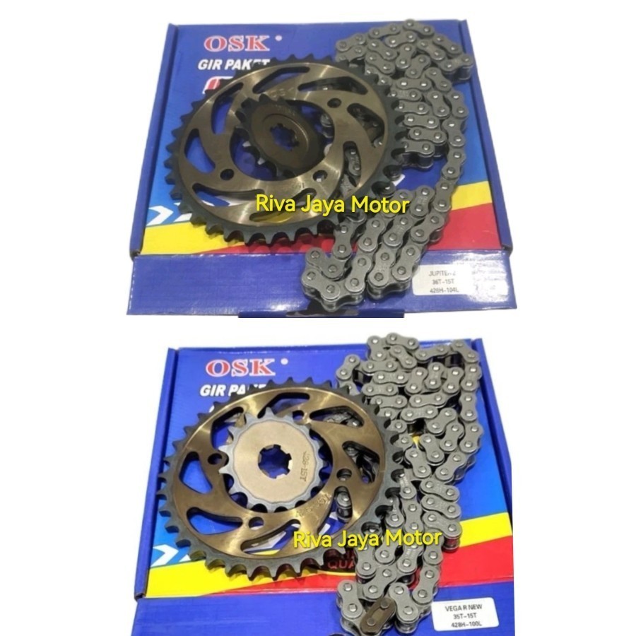 Gear Paket Gir Set + Rantai Jupiter Z Vega R Lama New Crypton Osk F1zr Alfa Jupiter Burhan Fizr Yama