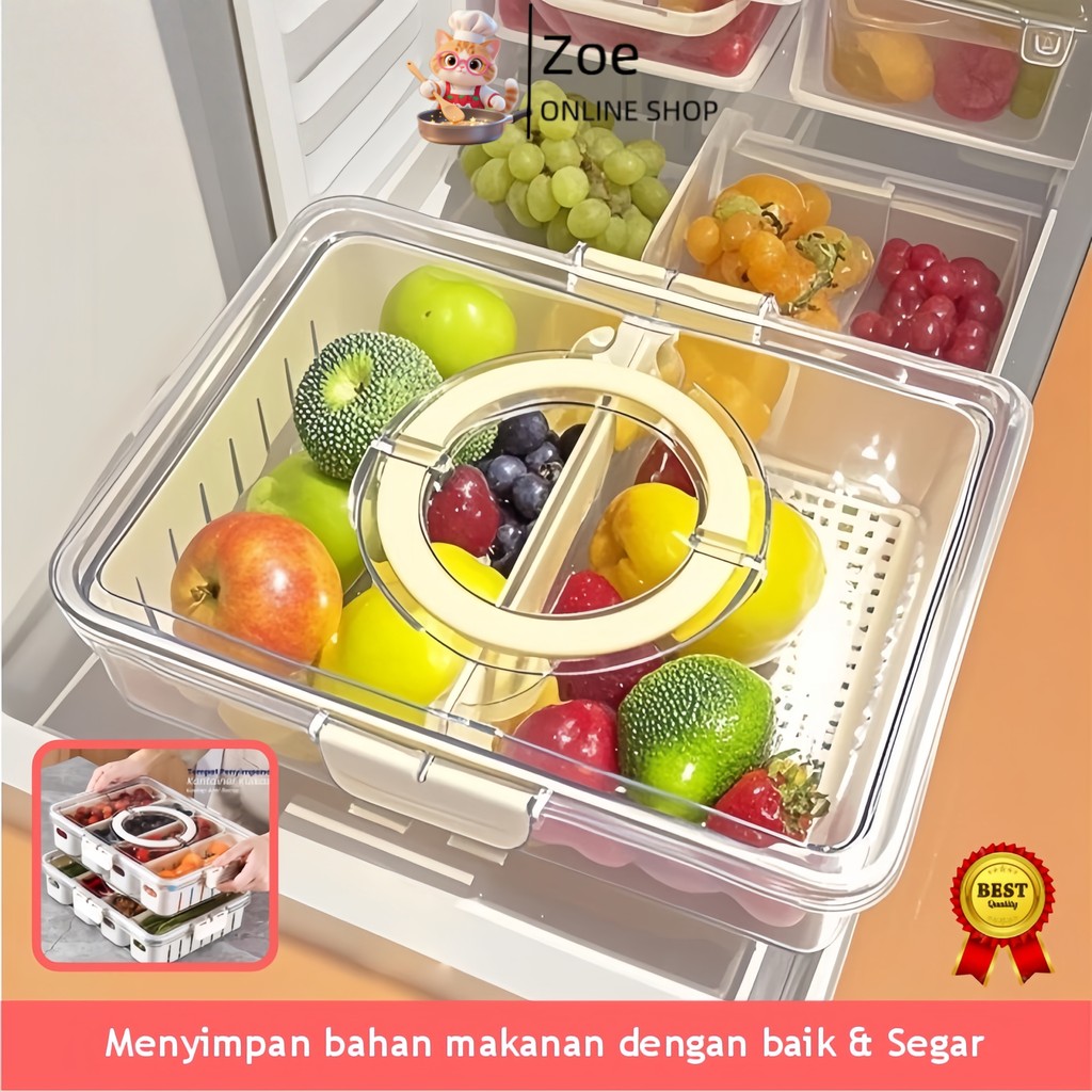 Kotak Penyimpanan Kulkas Kontainer Kulkas Food Kontainer Kotak Penyimpanan Kulkas Akrilik Sekat