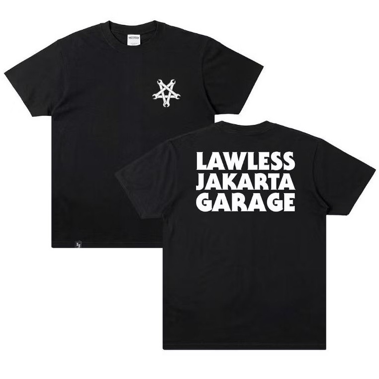 (COD) Tshirt LAWLESS JAKARTA GARAGE - SPANNERS | Lawless Jakarta Official