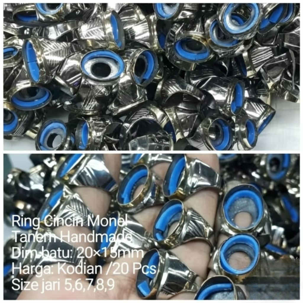 cincin ring monel tanam handmade grosir kodian 20biji