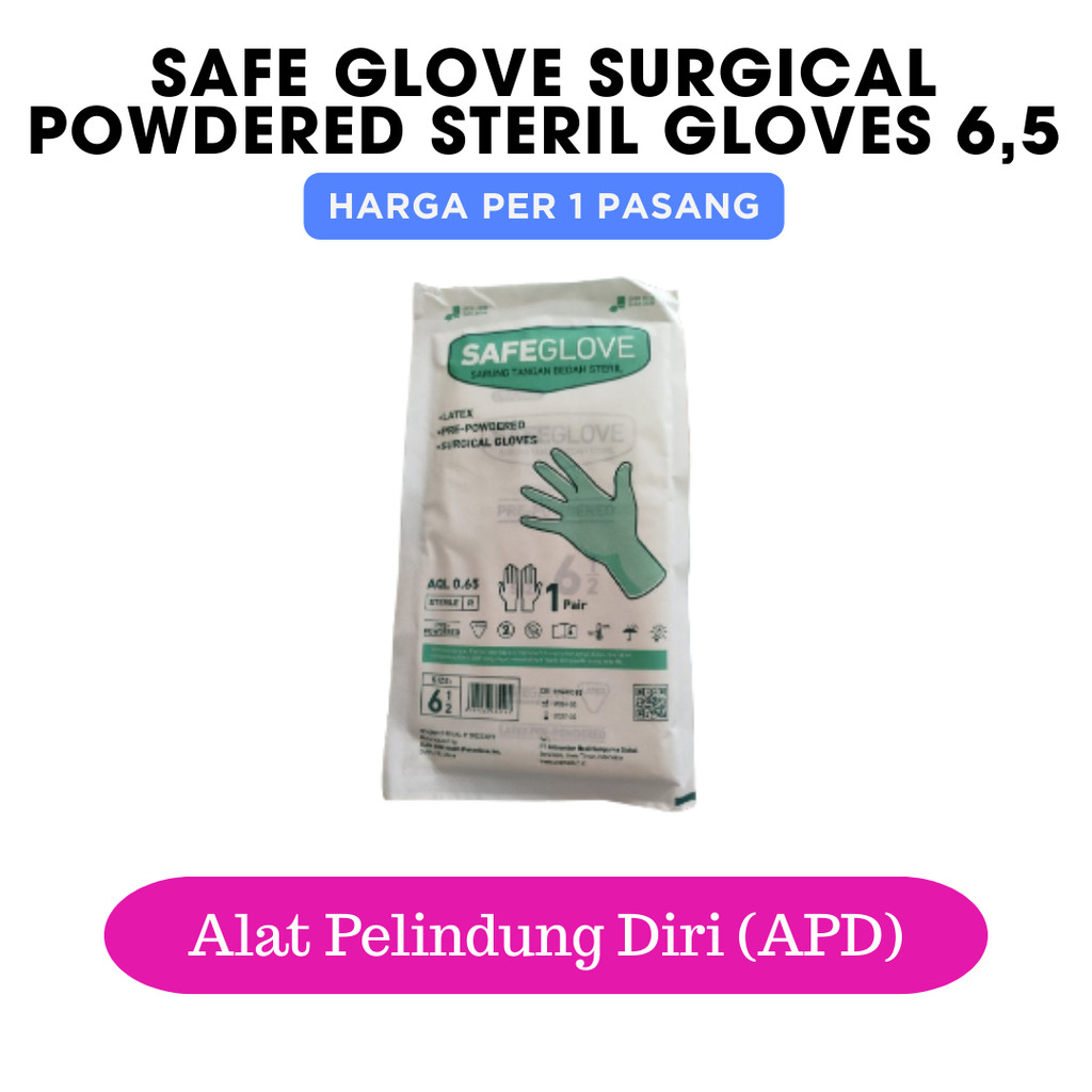 SAFE GLOVE SURGICAL POWDERED STERIL GLOVES 6,5 (Bgv)