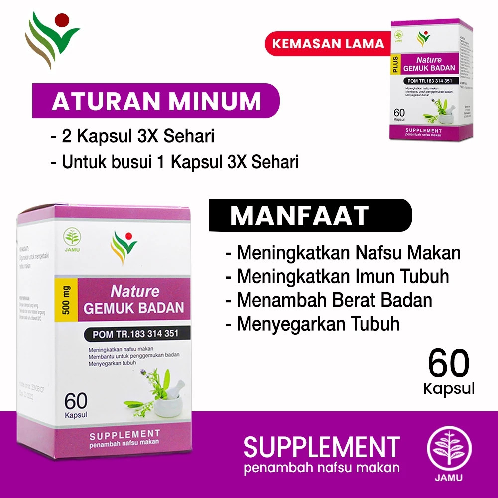 VITAMIN OBAT PENGGEMUK BADAN BPOM BUSUI BUMIL AMAN MATURE GEMUK BADAN ISI 60 KAPSUL (04)