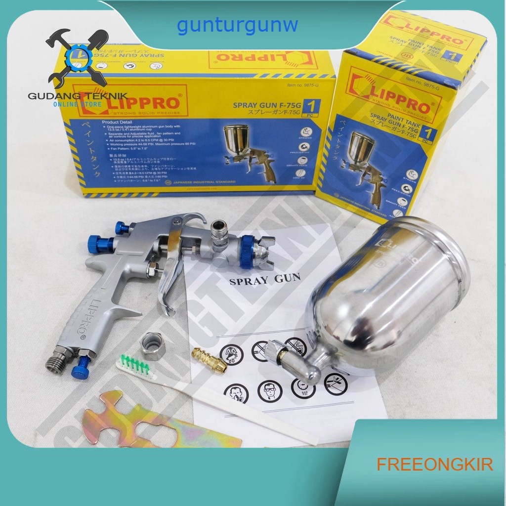LIPPRO F75G Spray Gun Tabung F75G Lippro Spraygun F 75G / Alat Semprot Cat Tabung Atas Lippro F-75G
