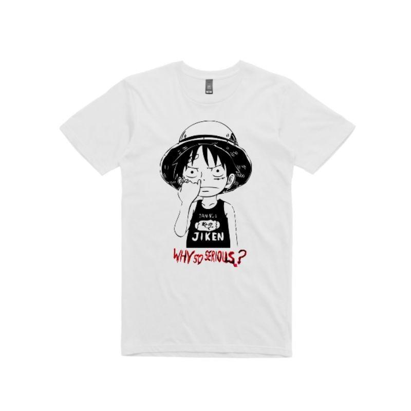 Kaos Brand D.r Luffy × Joker. , Pria & Wanita Bahan Cotton Combed 24'S Tebal  Adem Kain Katun