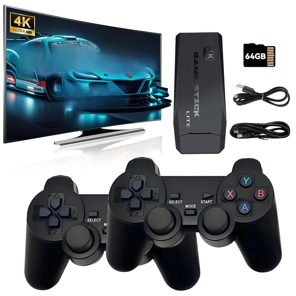 Home TV Retro Gaming Device 4K HD Output 2.4G Double Wireless Gamepad Plug & Play M8 Game Stick