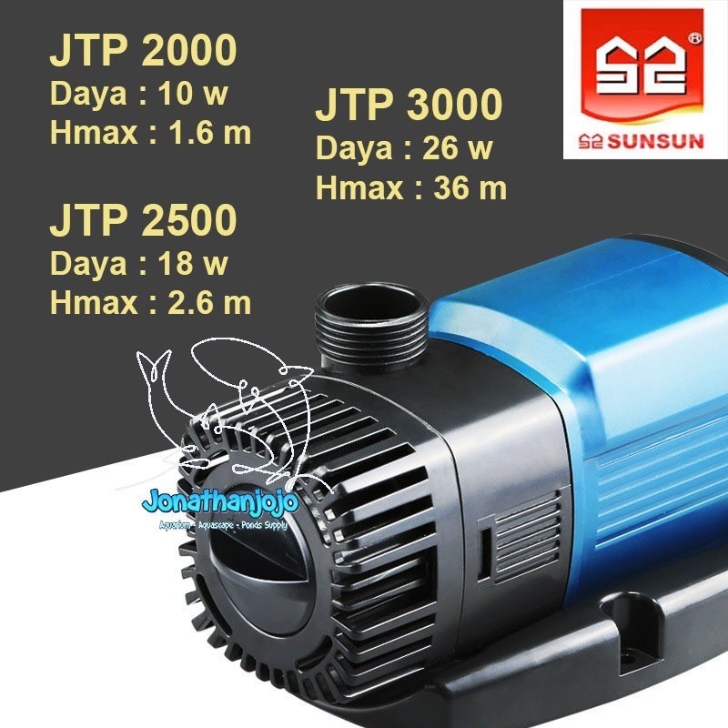 GARANSI SUNSUN JTP 2000 2500 3000 JTP LOW ECO PRO JPRO Liter/Jam SNI Original Pompa Low watt aquariu