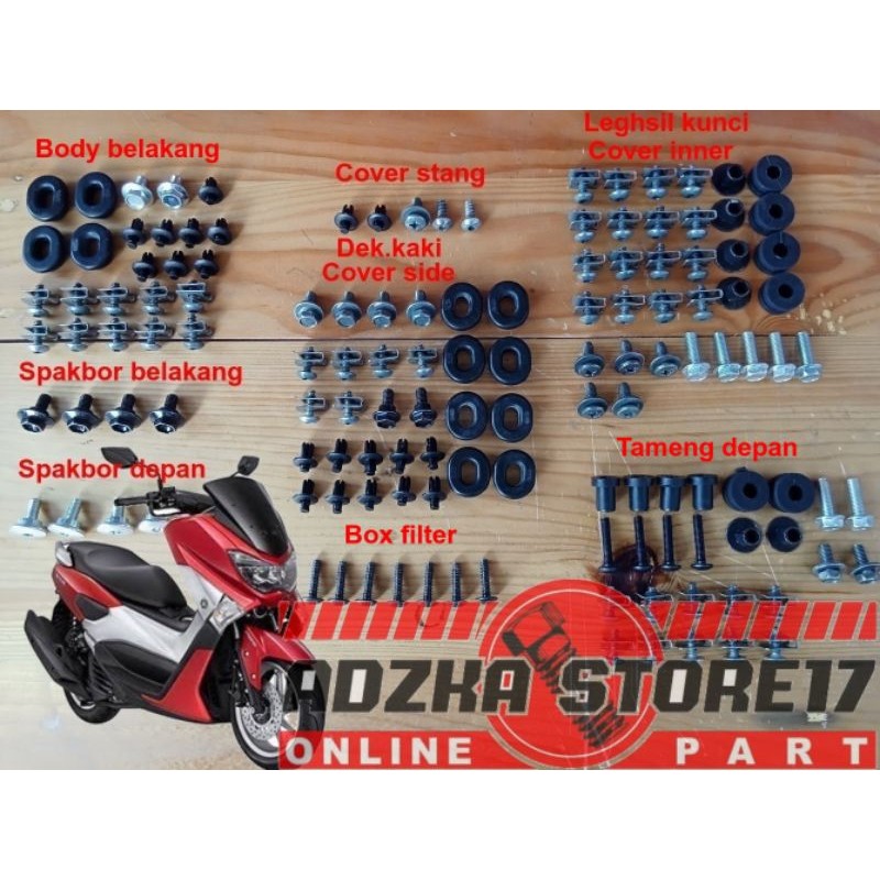 Baut Body Full Set Yamaha Nmax Old/Baut Bodi Lengkap Yamaha Nmax Old