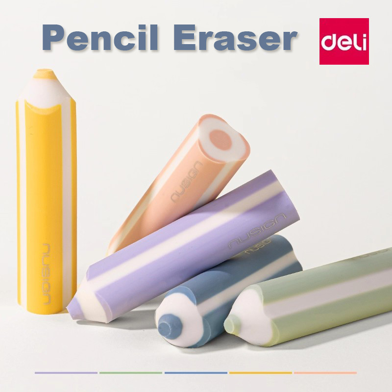 Deli Nusingn Pen-style Rubber Stationery Pencil Eraser for Kids Sketch Art Soft Eraser School Correc