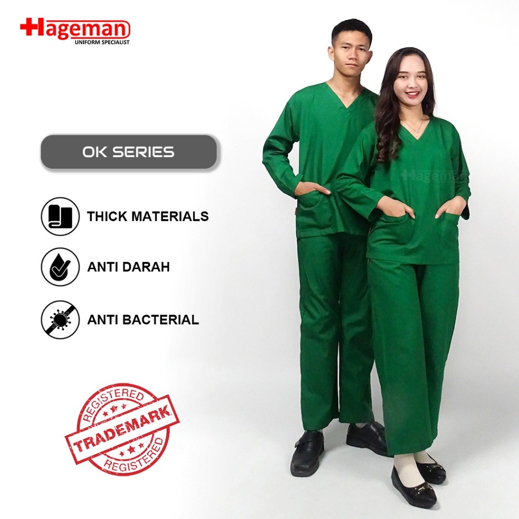 Hageman - Baju Oka Lengan Panjang Warna Hijau