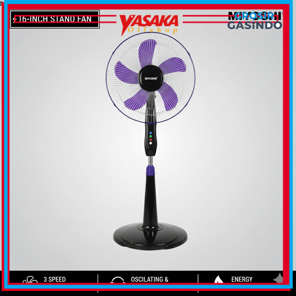 Miyoshi 1603 Stand Fan 16" Kipas Angin Tinggi Berkualitas Garansi