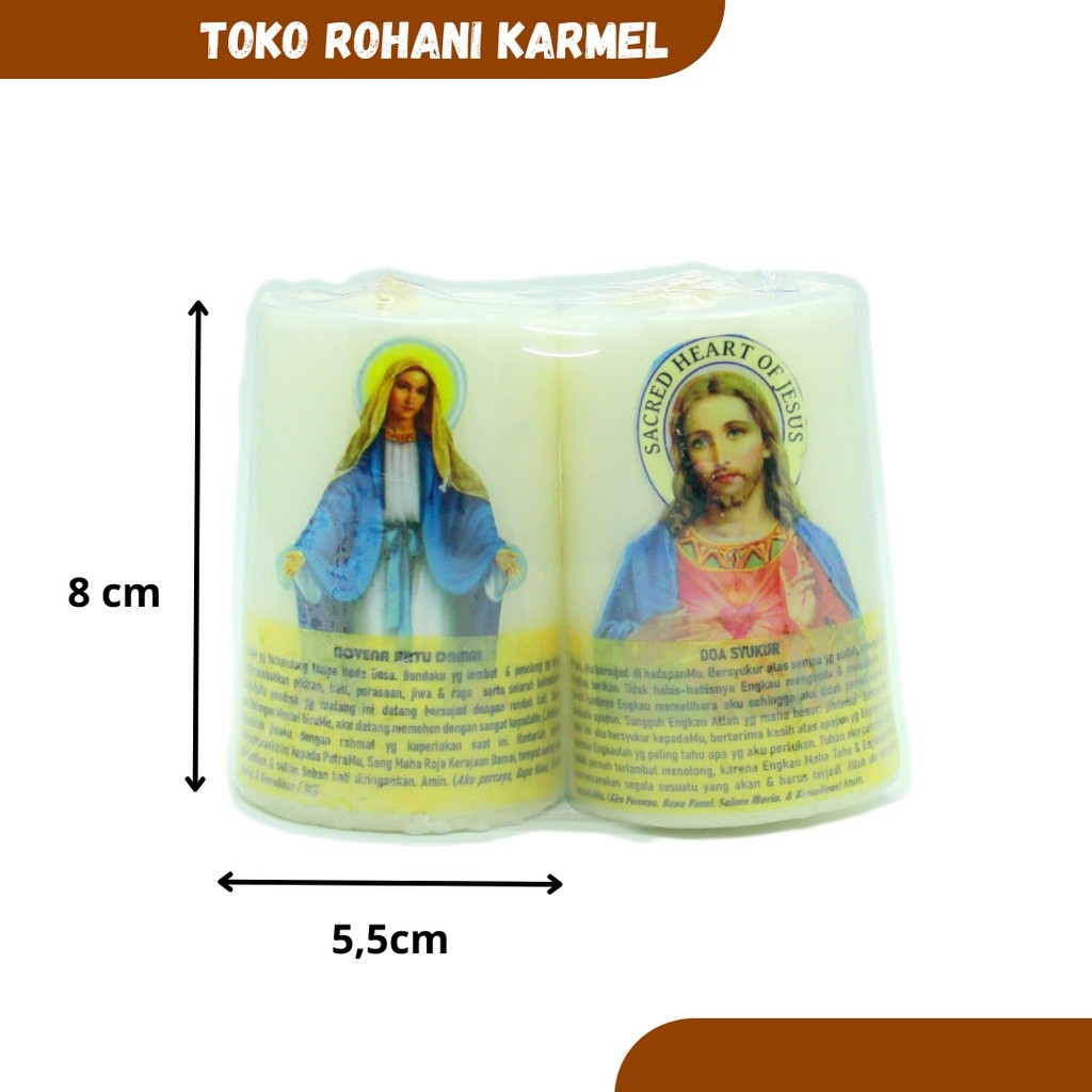 LILIN DOA BERGAMBAR 8 CM / LILIN DOA KATOLIK / PERLENGKAPAN DOA KATOLIK TERLARIS TERBARU