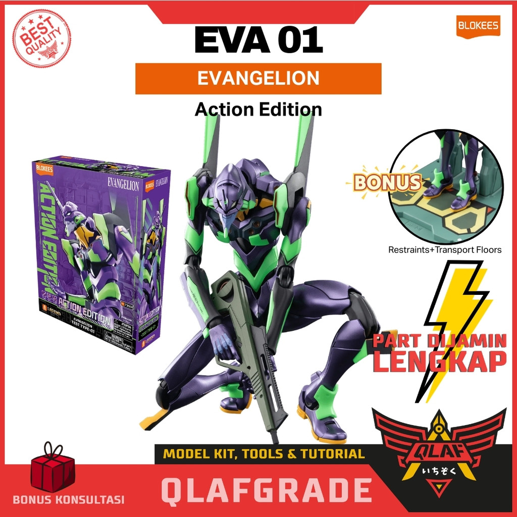 Blokees EVA 01 EVANGELION Action Edition Model 01 Test Type - model kit action figure mainan robot