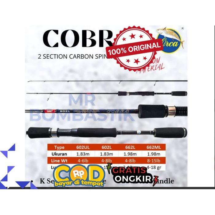 Joran Pancing Spinning  602 ULdan 602 L Orca Cobra 198 - 602L -bomb