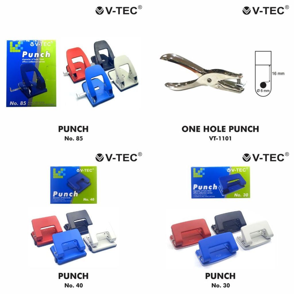 PUNCH HOLE VTEC / PELUBANG KERTAS ATK KANTOR KAMPUS DAN SEKOLAH MURAH STATIONERY