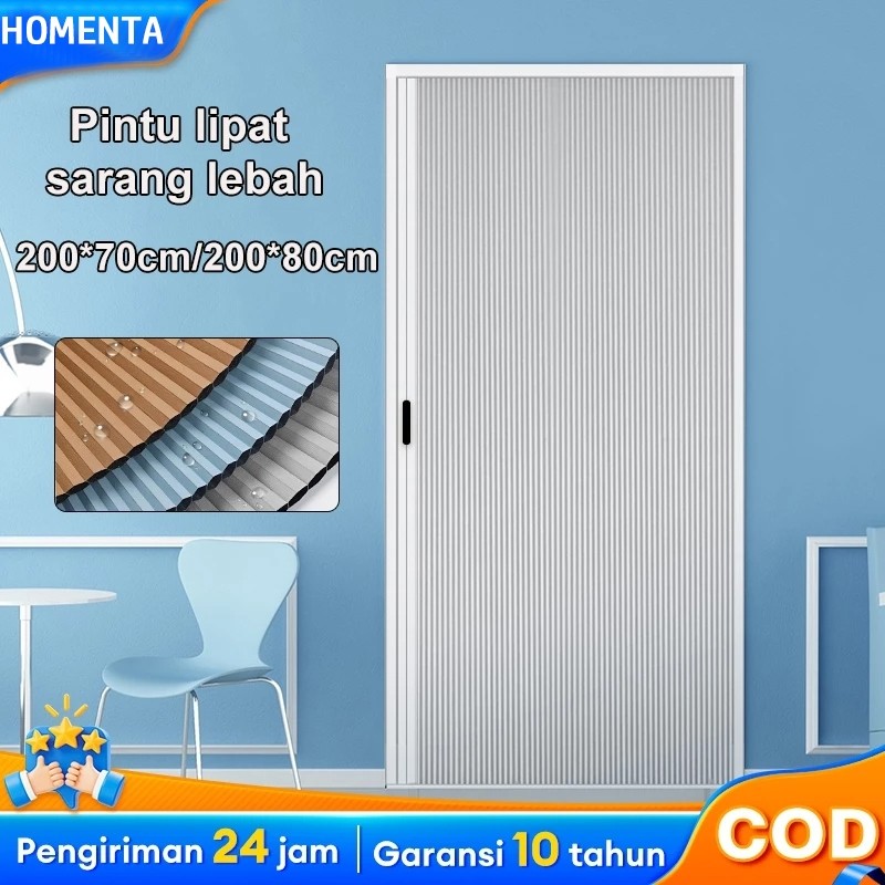 Pintu Lipat Sarang Lebah PVC 70/80x200cm untuk Pintu Geser Pintu Kamar Mandi​