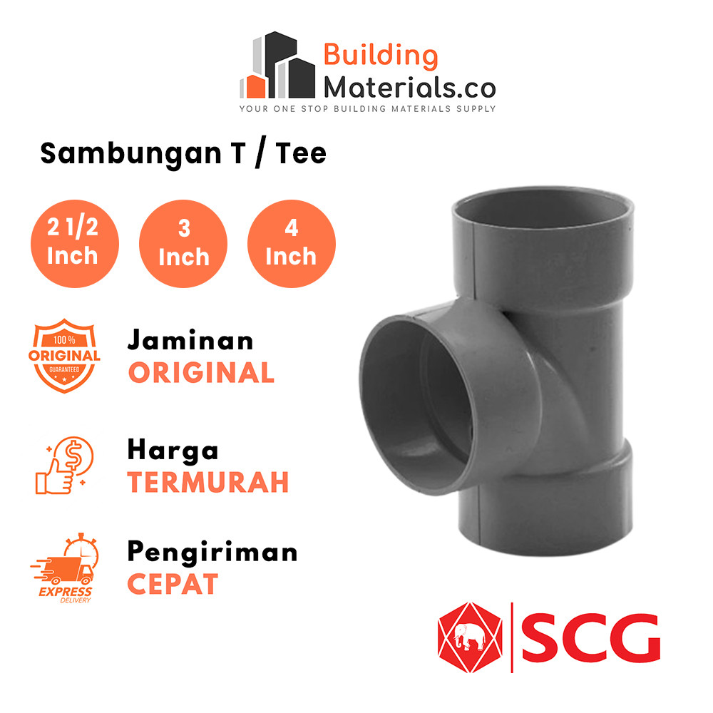 Tee / T / Sambungan T PVC DV  2 1/2 3 4 Inch - SCG