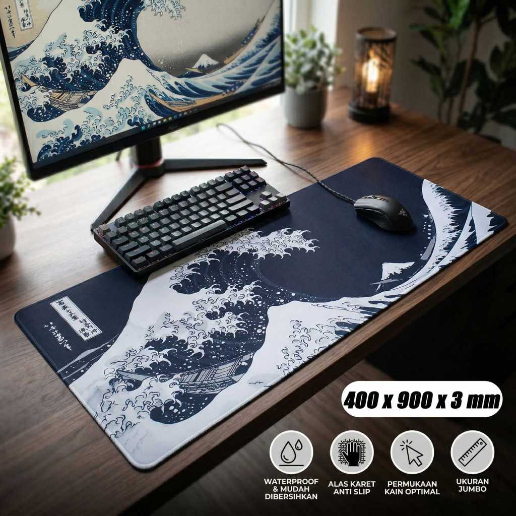 Mouse Pad Gaming Alas Laptop Keyboard Anti Slip Desk Mat Besar, Alas Meja Kerja Minimalis Waterproof
