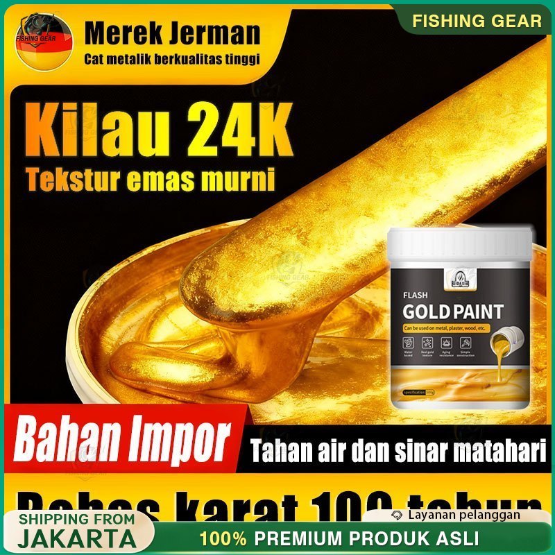 Tekstur emas murni FREE Kuas Emas Cat Gold Cat Kayu dan Besi Emas / Neo Alkycoat Royal Gold / Cat Em