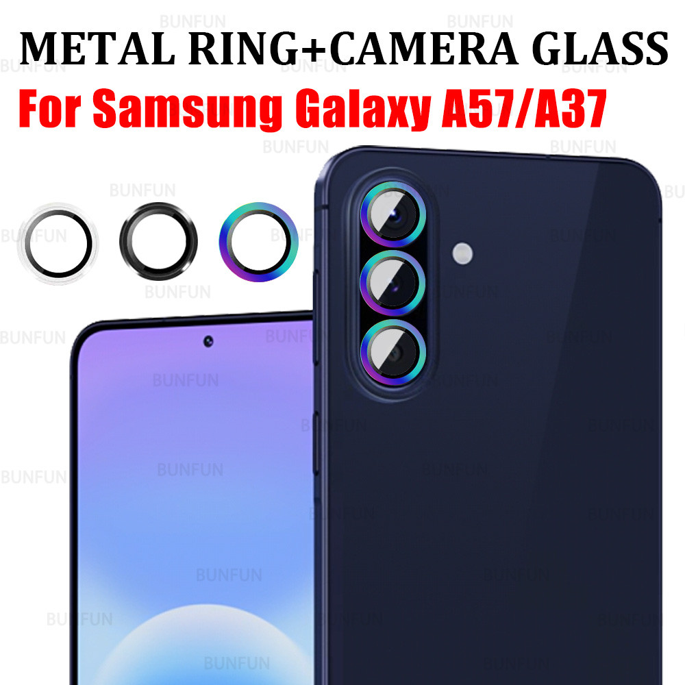 For Samsung Galaxy A57 A37 5G Aluminum Frame Back Camera Lens Glass Alloy Ring Protector Case For Sa