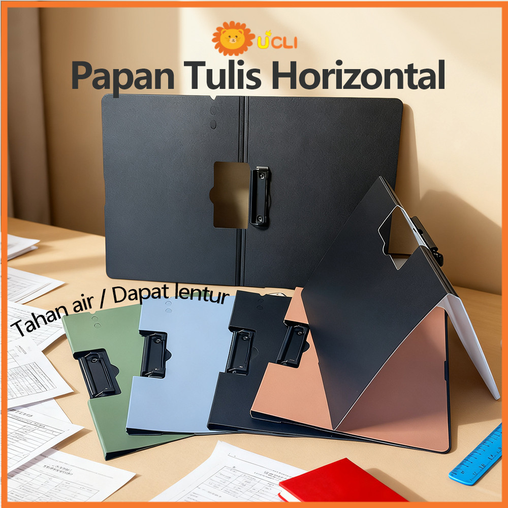 Ucli Clipboard With Cover Folio Map folder A4 Multifungsi Papan Ujian Perlengkapan Kantor