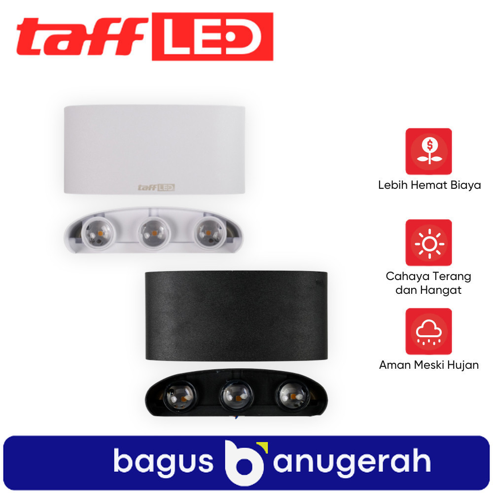 TAFFLED Lampu Dinding LED Indoor Plastic Body 6 LED Warm White 6W - 6T