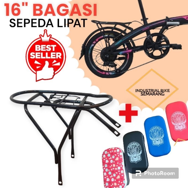 SMG 16 Inch Bagasi Sepeda Belakang Bagasi Sepeda Lipat Boncengan Sepeda Lipat Busa Boncengan Bagasi 