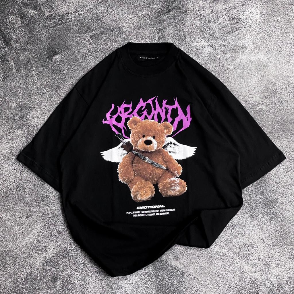 Kaos distro Atasan Oversize Bear Bersayap / bisa cod / baju lengan pendek