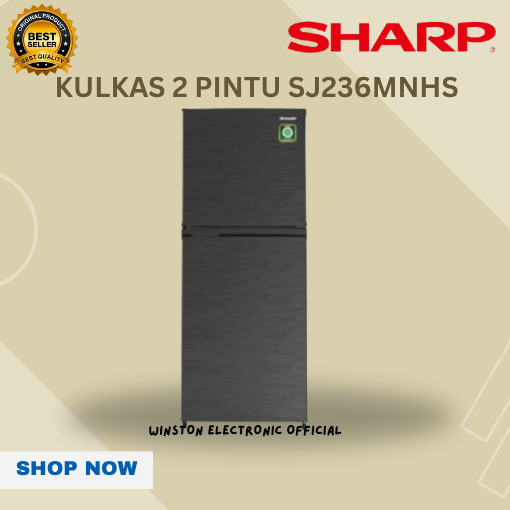 Kulkas 2 Pintu Sharp SJ-236MNHS/SJ236MNHS/SJ 236MNHS/SJ-236-MNHS/SHARP KULKAS ORIGINAL GARANSI RESMI
