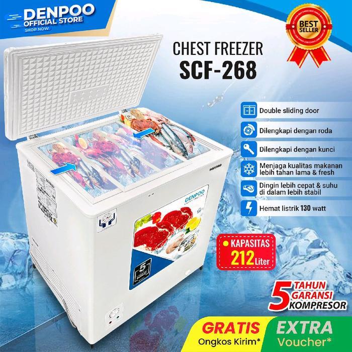 CHEST FREEZER DENPOO SCF 128CG - 100 LITER - SCF-268CG - 212LTR