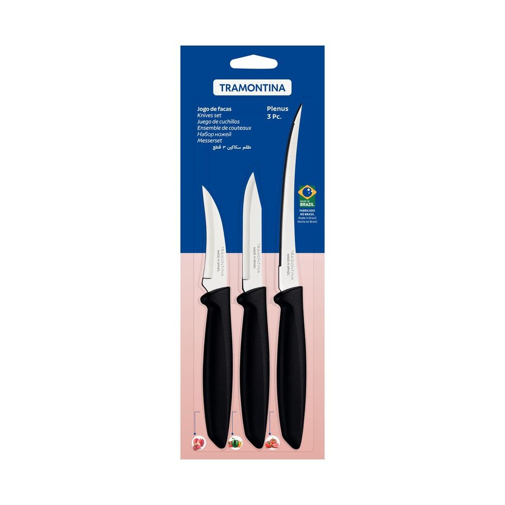 Pisau Set Tramontina Plenus Knife Set 3pcs 23498012