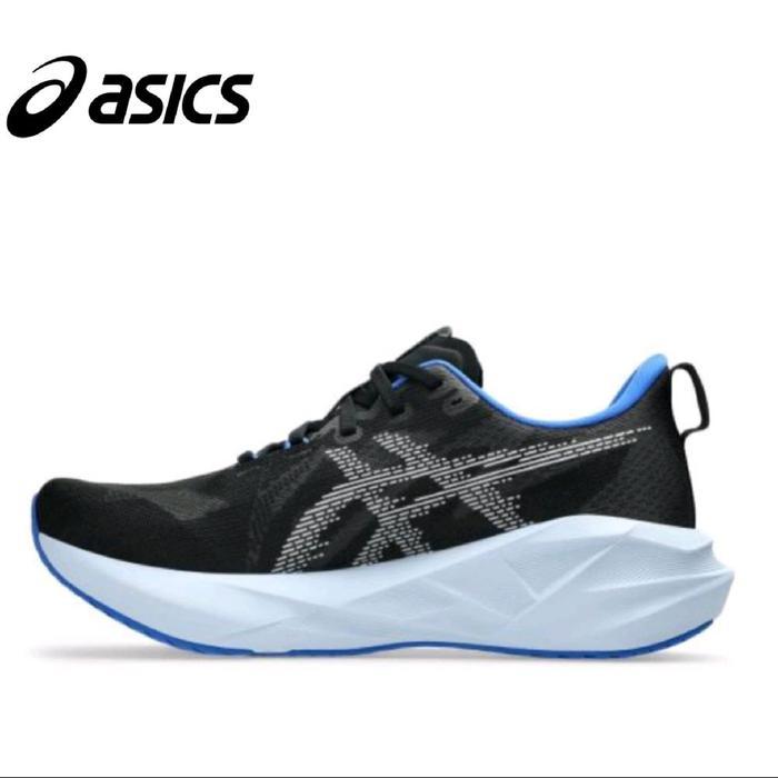 Sepatu Running Asics Novablast 5 Black Blue Shoes Jogging Outdoor Mens