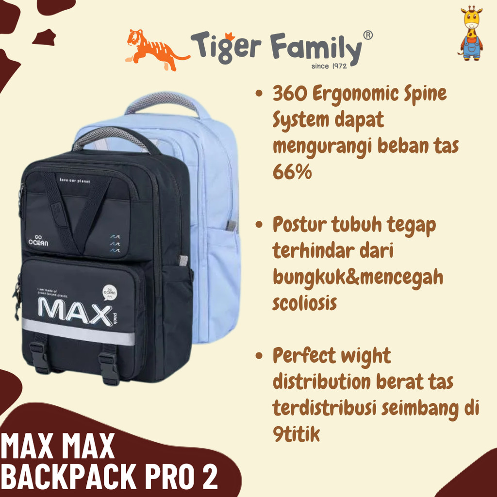 Tiger Family Max Max Backpack Pro 2 - Tas Ransel Anak