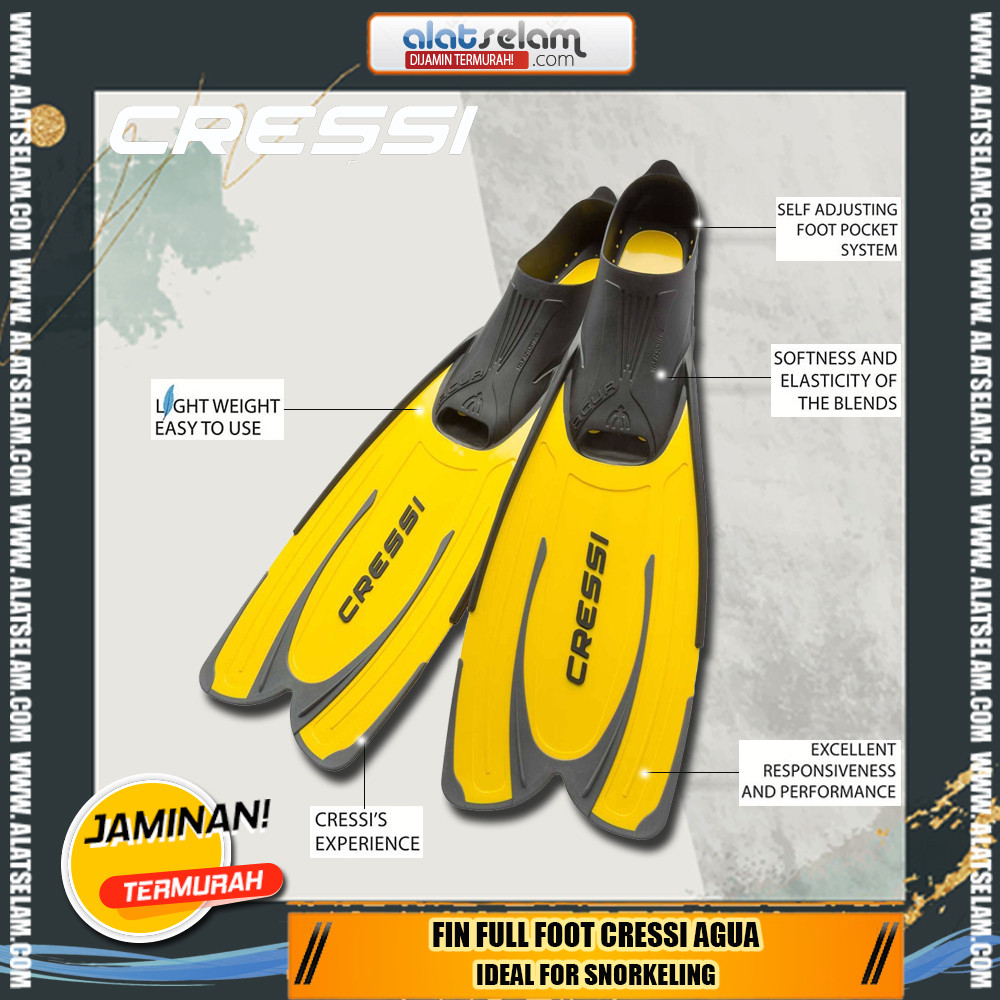 Fin Full Foot Cressi Agua / Kaki Katak Snorkling Diving / Fin Snorkling / Kaki Katak Renang / Kaki K