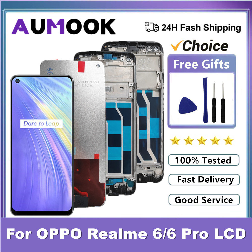 LCD For Oppo Realme 6 6 Pro LCD Display Touch Screen Digitizer Assembly with Frame For Realme 6 LCD 