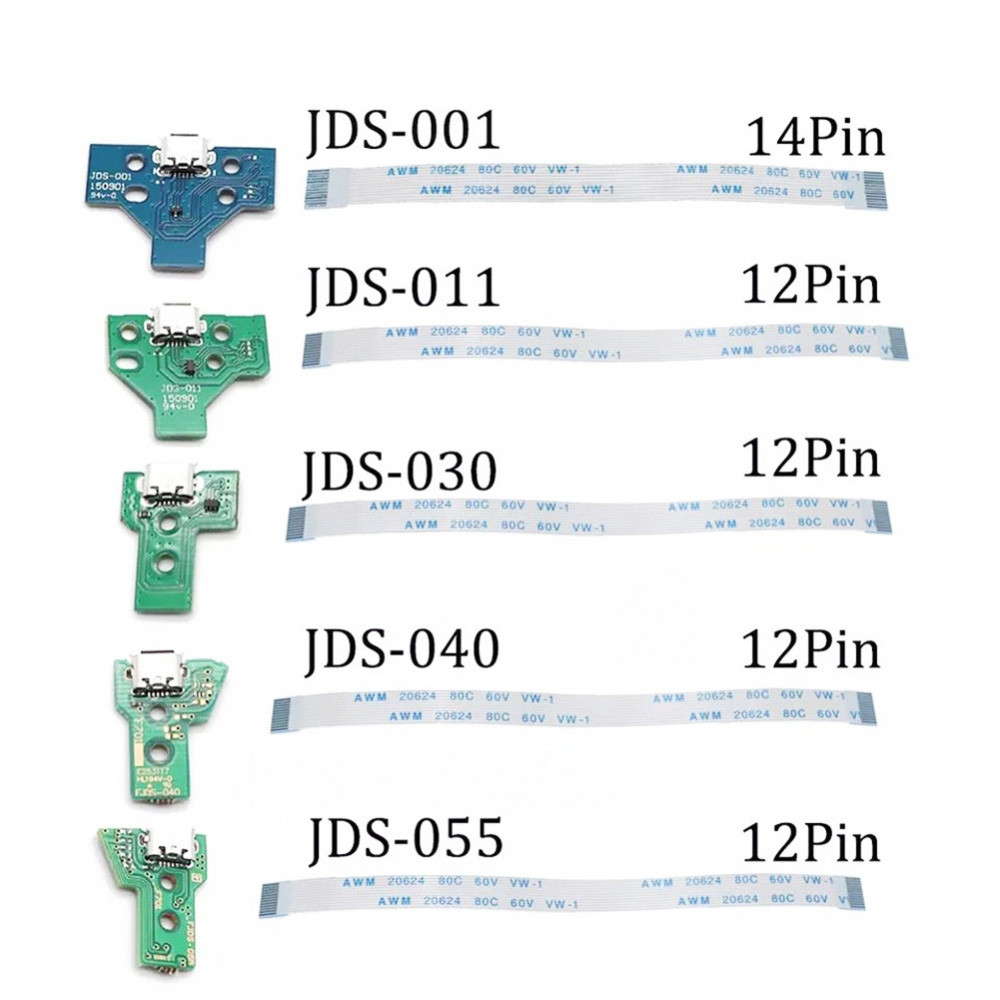 JDS / JDM 001/011/030/040/050/055 Soket Port 12pin/14pin Ganti Soket Port Pengisian USB PS4 yang Rus