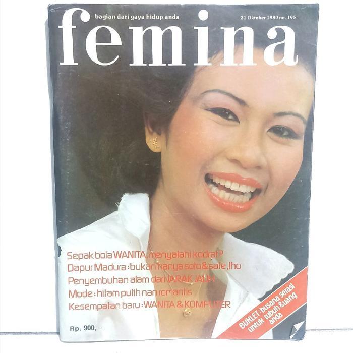 majalah jadul langka Femina 21 Oktober 1980 no. 195 ada bonus pola busana cover rien