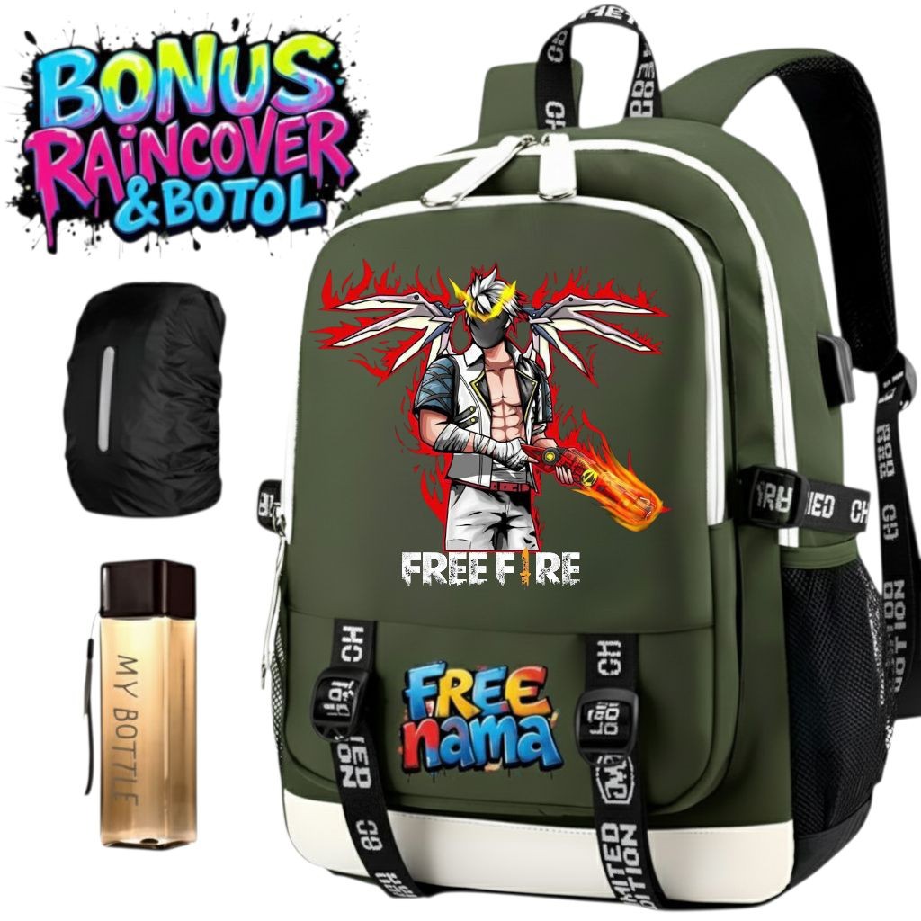 Tas Ransel Sekolah Anak laki laki Karakter freefire dan Super Hero Murah Tas Anak Laki laki FF