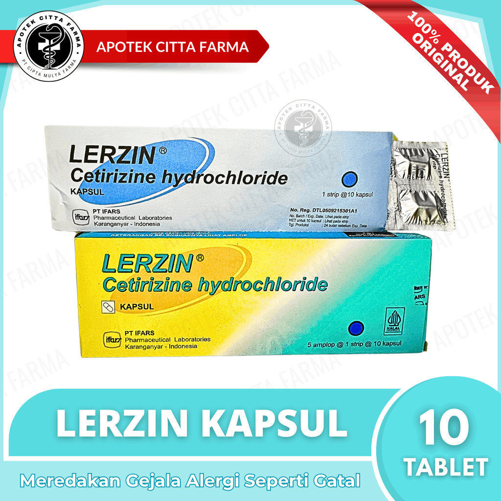 Lerzin 10 Mg Per 1 Strip @ 10 Kapsul - Membantu Mengobati Pilek Alergi