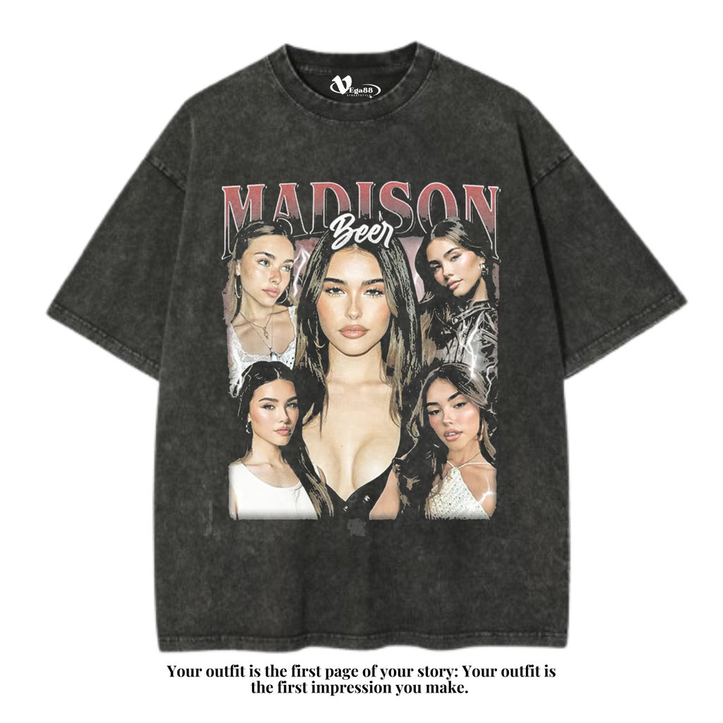 VEGA88 *madison beer* Kaos oversize | t-shirt oversized | kaos washed | washing | vintage tee