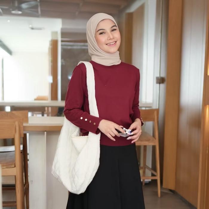 Inner rajut lengan panjang wanita / atasan inner manset knit premium / kaos lengan panjang wanita mu