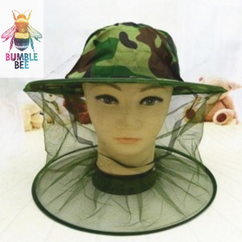 Jaring Topi Anti Serangga Model Kamuflase Tentara