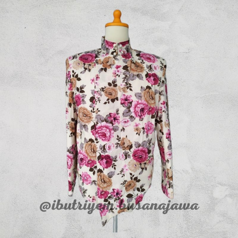 Surjan Jogja Kembang Mawar Pink Alusan Full Furing