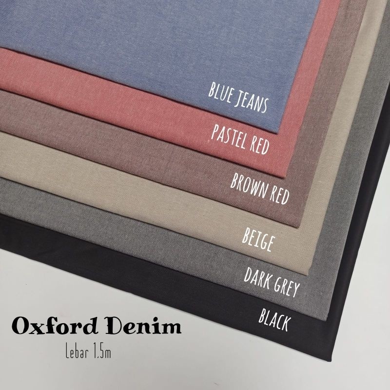 AST - (HARGA 0,5m) KAIN KATUN DENIM OXFORD/ CHAMBRAY