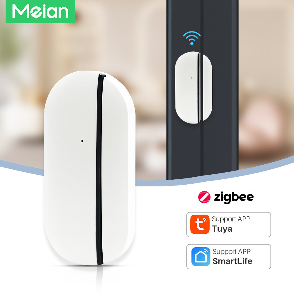 Sensor Pintu dan Jendela Meian Zigbee Tuya Wifi Detektor Buka/Tutup Pintu Otomatisasi Rumah Pintar S