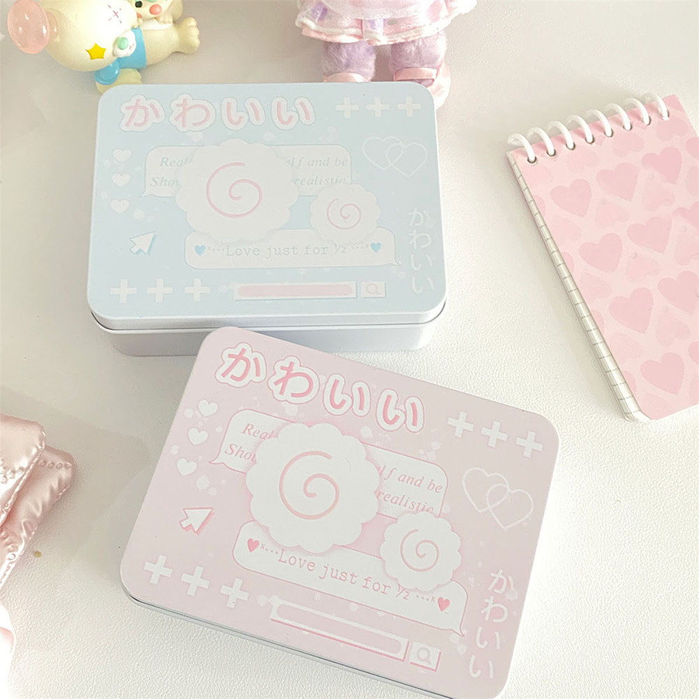 INS Korean Rectangular Tinplate Box Creative Mini Card Storage Box Packaging Tin Box Hairpin Jewelry